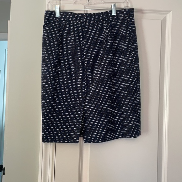j crew pencil skirt navy and white - Picture 3 of 5